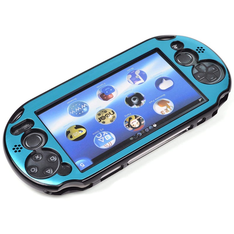 COSMOS غطاء صلب لحماية كوزموس مع لوحة وجه من الألمنيوم متوافق مع PS VITA 2000، يناسب زر الدائرة وزر الاختيار فقط (ليس لسلسلة Vita 1000)، أزرق فاتح - Image 1